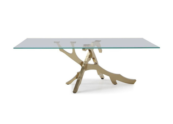 中国 特別な設計ステンレス鋼のガラステーブル、承認されるステンレス鋼のダイニングテーブルのセリウム サプライヤー